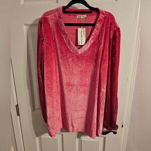 Elegant Velvet Top in Fushcia